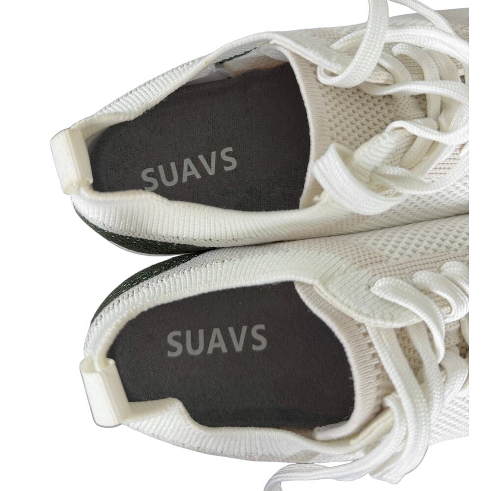 Suavs The 247 Sneaker White Colorblock Women’s 9.5 Casual Comfort Lace-Up Knit - Picture 9 of 12